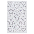 SOHO Hearts & Stars zelfklevende strass-steentjes voor gezicht, make-up, nagels, lichaam, knutselen - Zilver - | Fashiongirl