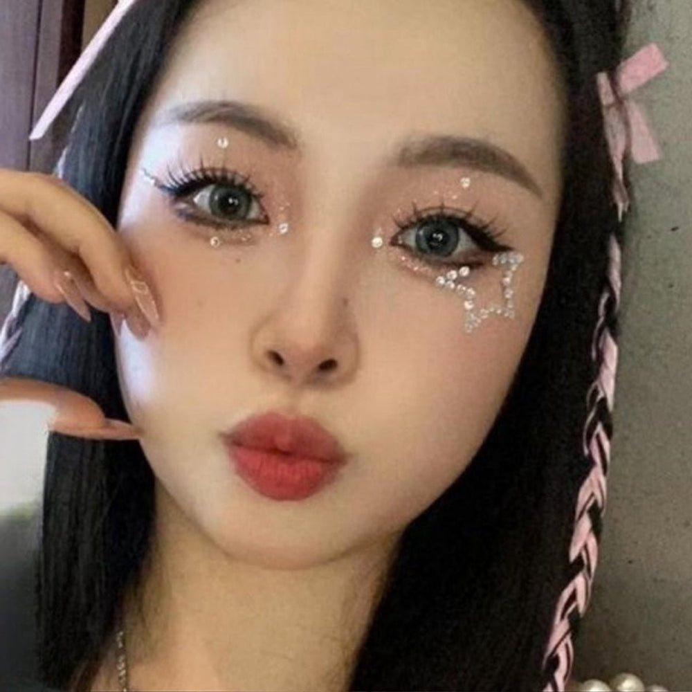 SOHO Hearts &amp; Stars Self Adhesive Facial Rhinestones for face, makeup, nails, body, crafts - Silver - | Fashiongirl