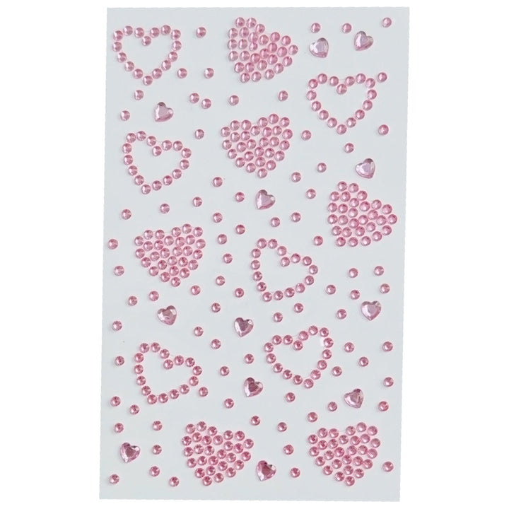 SOHO Hearts Zelfklevende gezichtsstrasssteentjes voor gezicht, make-up, nagels, lichaam, knutselen - Roze - | Fashiongirl