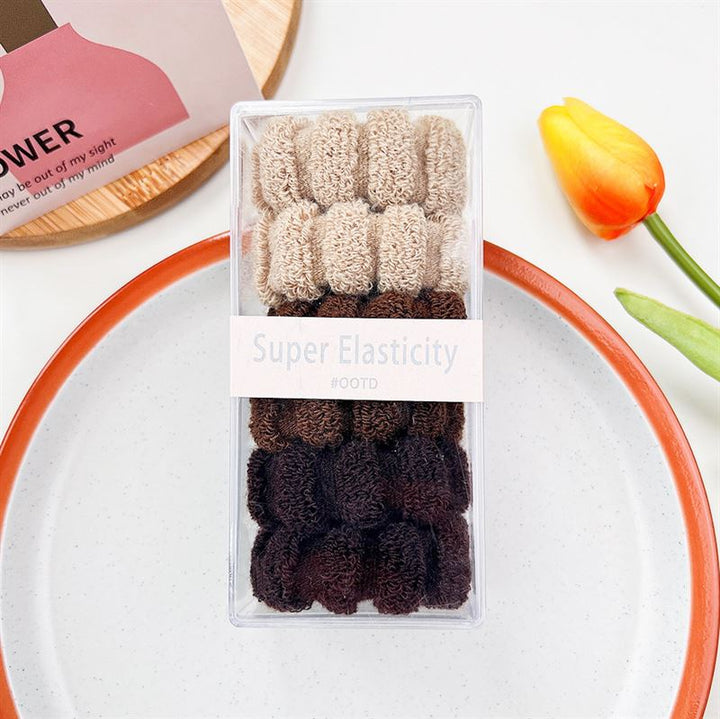 SOHO Hebe Hair elastics - Beige/Brown - Hair Accessories | Fashiongirl