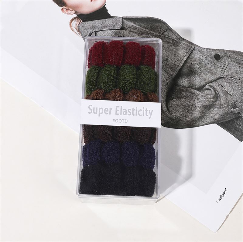 SOHO Hebe Haarelastiekjes - Donker - Haaraccessoires | Fashiongirl