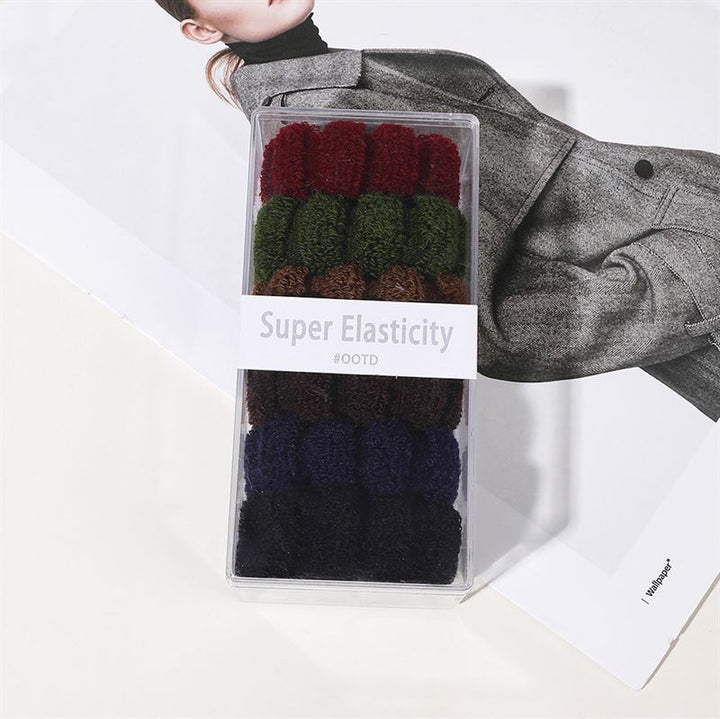 SOHO Hebe Haarelastiekjes - Donker - Haaraccessoires | Fashiongirl