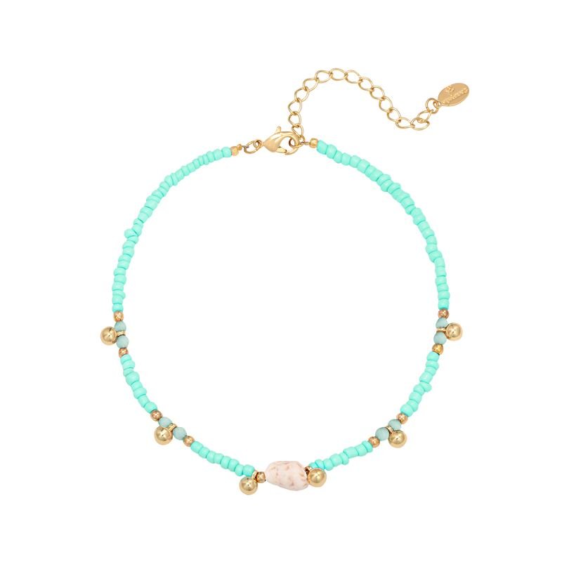 SOHO Ila Pearl Anklet - Turquoise - | Fashiongirl