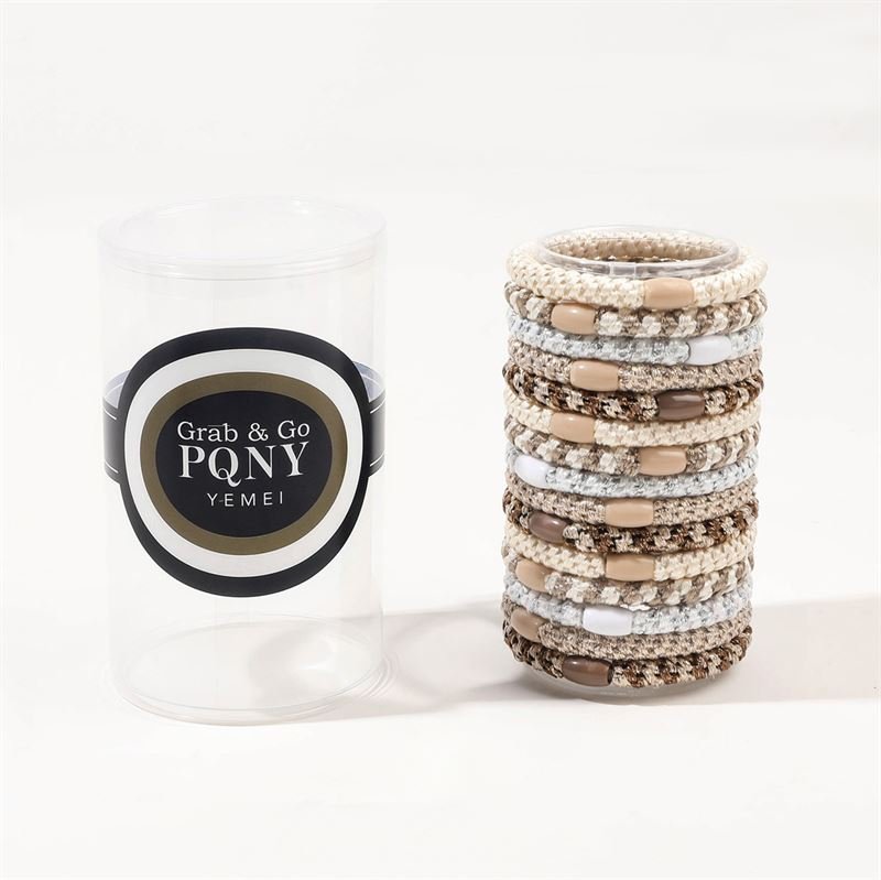 SOHO Kenlee Hair elastics - Beige (15 pcs) - Hair Accessories | Fashiongirl