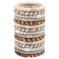 SOHO Kenlee Haarelastiekjes - Beige (15 stuks) - Haaraccessoires | Fashiongirl