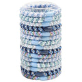 SOHO Kenlee Haarelastiekjes - Blauw (15 stuks) - Haaraccessoires | Fashiongirl