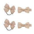 SOHO Kirby Bow Haarelastiekjes en haarspeldjes - Beige - Haaraccessoires | Fashiongirl