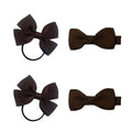 SOHO Kirby Bow Haarelastiekjes en haarspeldjes - Bruin - Haaraccessoires | Fashiongirl