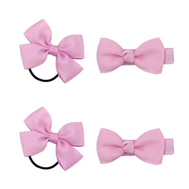 SOHO Kirby Bow Hair elastics and hair clips - Pink Elephant - Hair Accessories | Fashiongirl