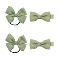 SOHO Kirby Bow Haarelastiekjes en haarspeldjes - Saliegroen - Haaraccessoires | Fashiongirl