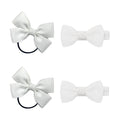 SOHO Kirby Bow Haarelastiekjes en haarspeldjes - Wit - Haaraccessoires | Fashiongirl