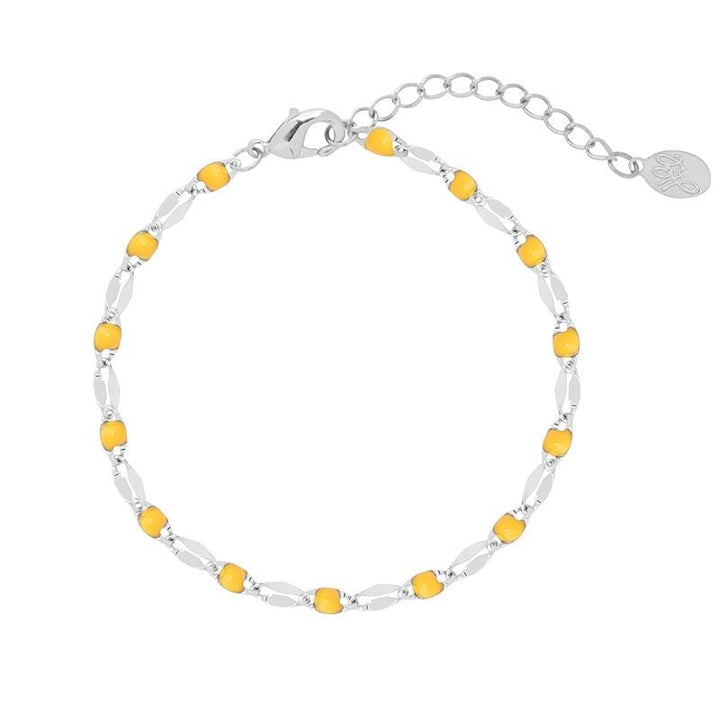 SOHO Kora-armband - Zilver/Geel - | Fashiongirl