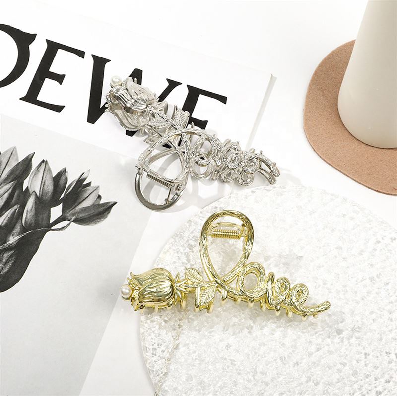 SOHO Love Metal Hair Claw - Silver - Hair Accessories