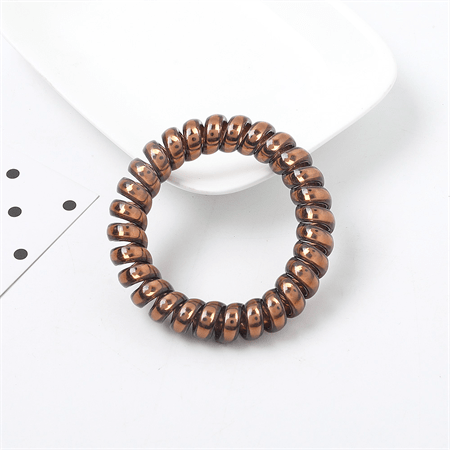 SOHO Metallic Spiral Hair elastics 3 stuks - Brons - Haaraccessoires | Fashiongirl