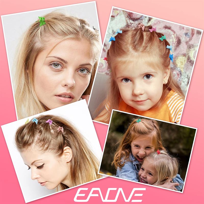 SOHO Mini Butterfly Hair Claws - 100 pcs Butterfly Hair Claws Multi Jelly Pastel Colour - Hair Accessories