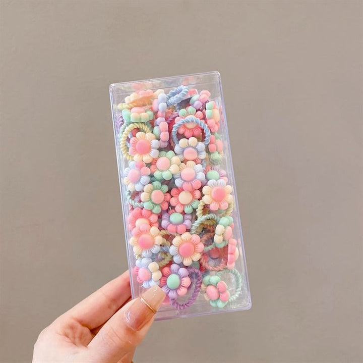 SOHO Nadia Mini Haarelastiekjes, 30 stuks - Zonnebloemen - Haaraccessoires | Fashiongirl