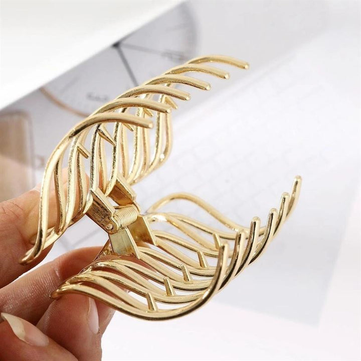 SOHO Olive Metal Hair Claw - Gold - Hair Accessories