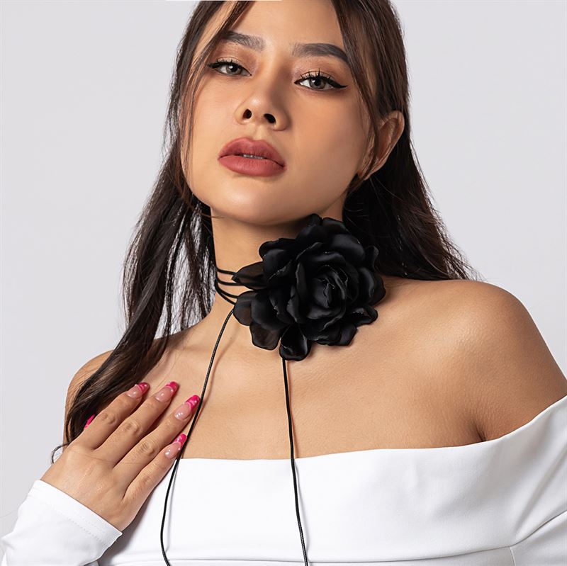 SOHO Pink Choker Necklace - Black - | Fashiongirl