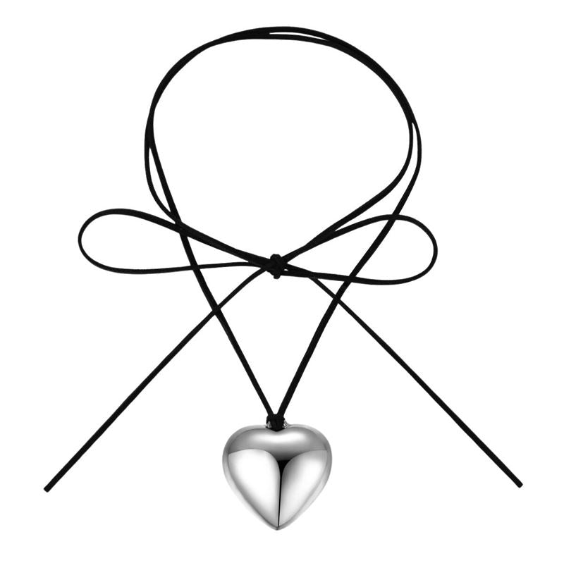 SOHO Reva Heart Choker Necklace - Silver - | Fashiongirl