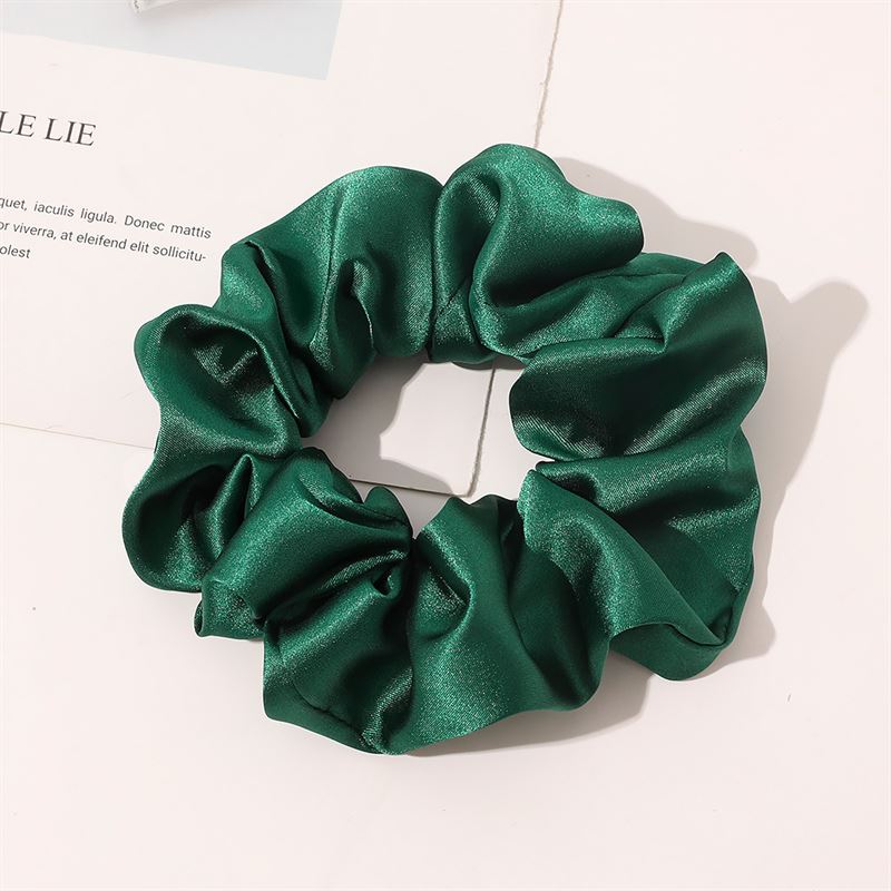 SOHO Satin Scrunchie - Dark Green - Hair Accessories