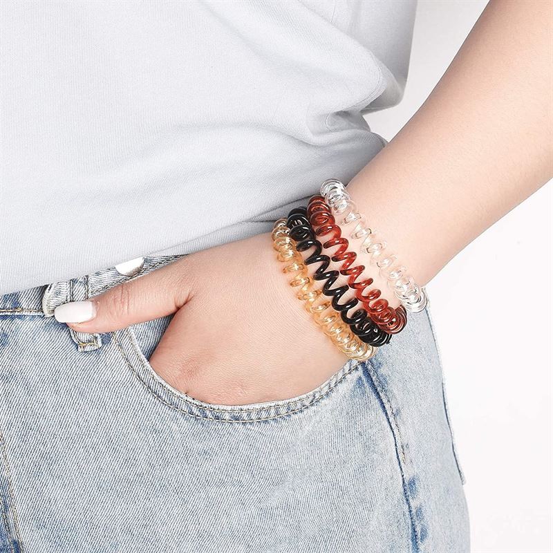 SOHO Spiral Hair elastics, Black - 8 pcs. - Hair Accessories | Fashiongirl