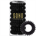 SOHO Spiral Haarelastiekjes, Zwart - 8 stuks - Haaraccessoires | Fashiongirl