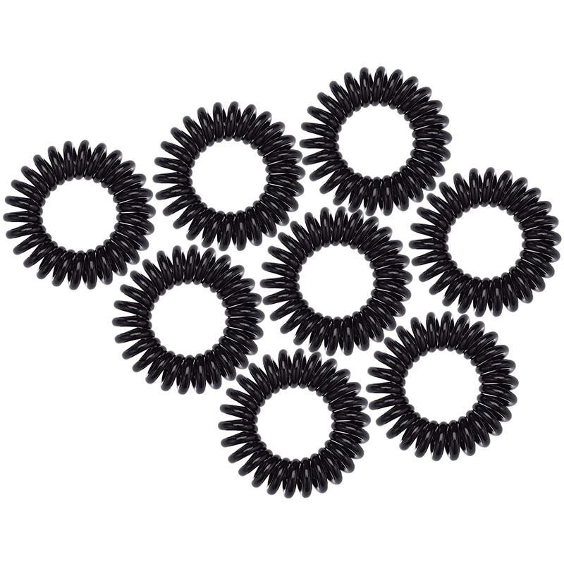 SOHO Spiral Hair elastics, Black - 8 pcs. - Hair Accessories | Fashiongirl