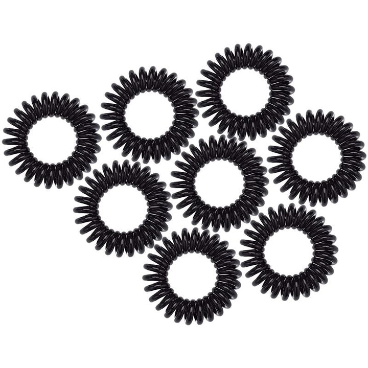 SOHO Spiral Hair elastics, Black - 8 pcs. - Hair Accessories | Fashiongirl