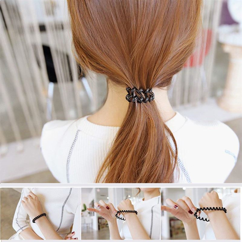SOHO Spiral Hair elastiekjes - Transparant (3 stuks) - Haaraccessoires | Fashiongirl