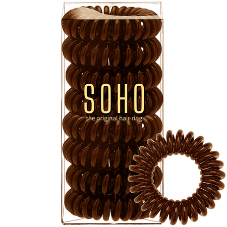 SOHO Spiral Hair elastics, Jackie Brown - 8 pcs. - Hair Accessories | Fashiongirl