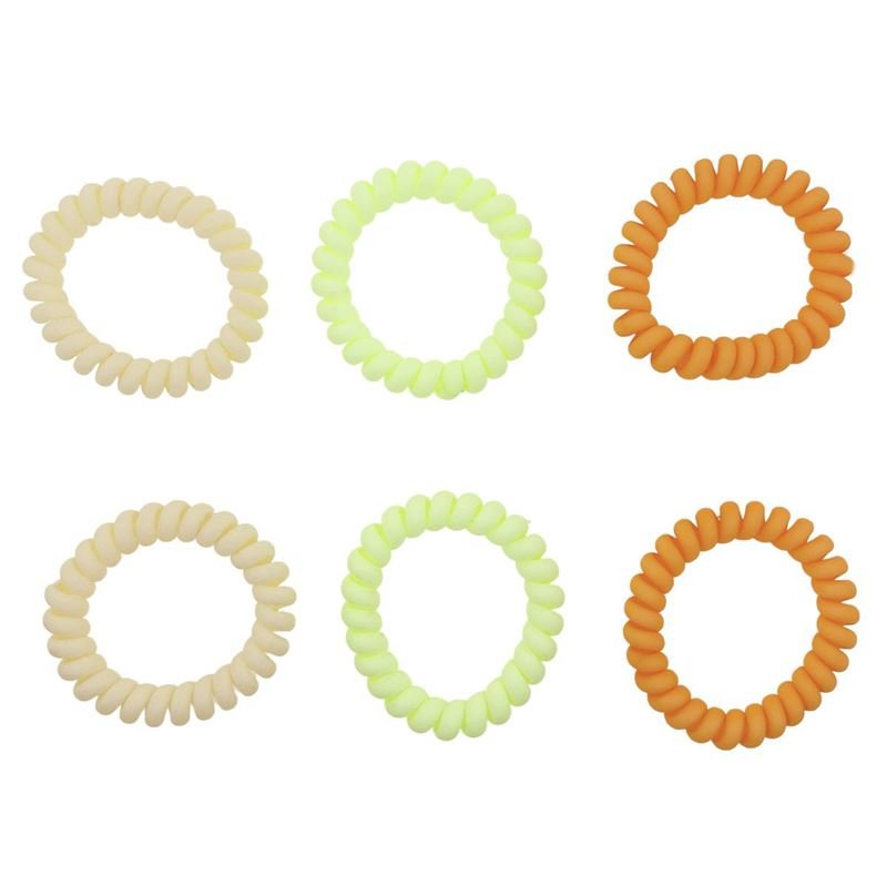 SOHO Thia Spiral Hair elastics, 6 pcs - Sun - Hair Accessories | Fashiongirl