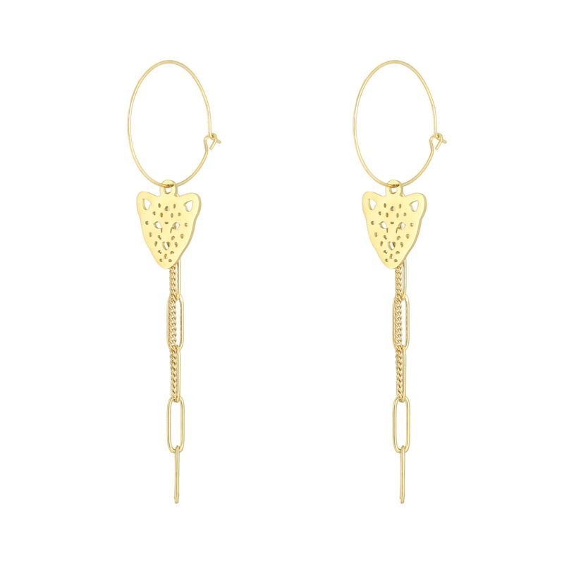 SOHO Tiger Chain Earrings - Gold - | Fashiongirl