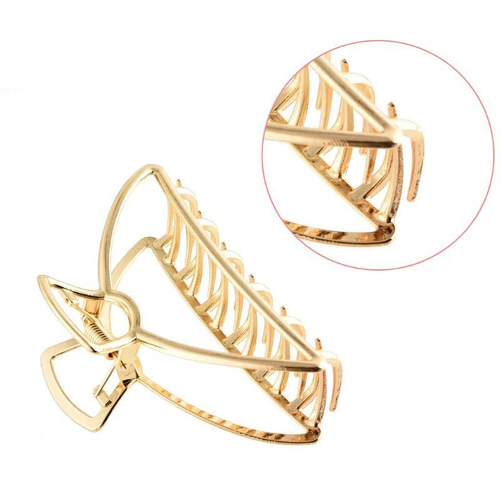 SOHO Tori Small Metal Hair Claw - Gold - Hair Accessories