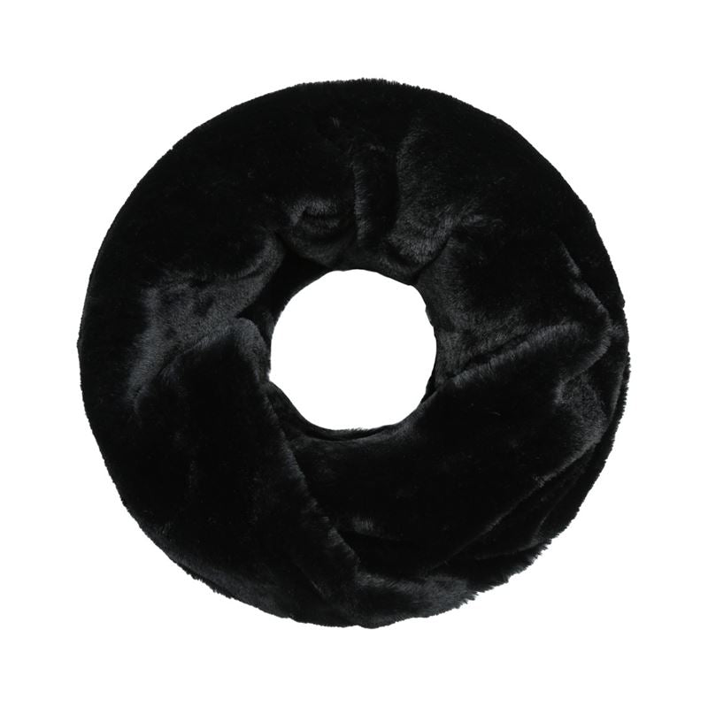 SOHO Tube Scarf with Fur - Black - | Fashiongirl