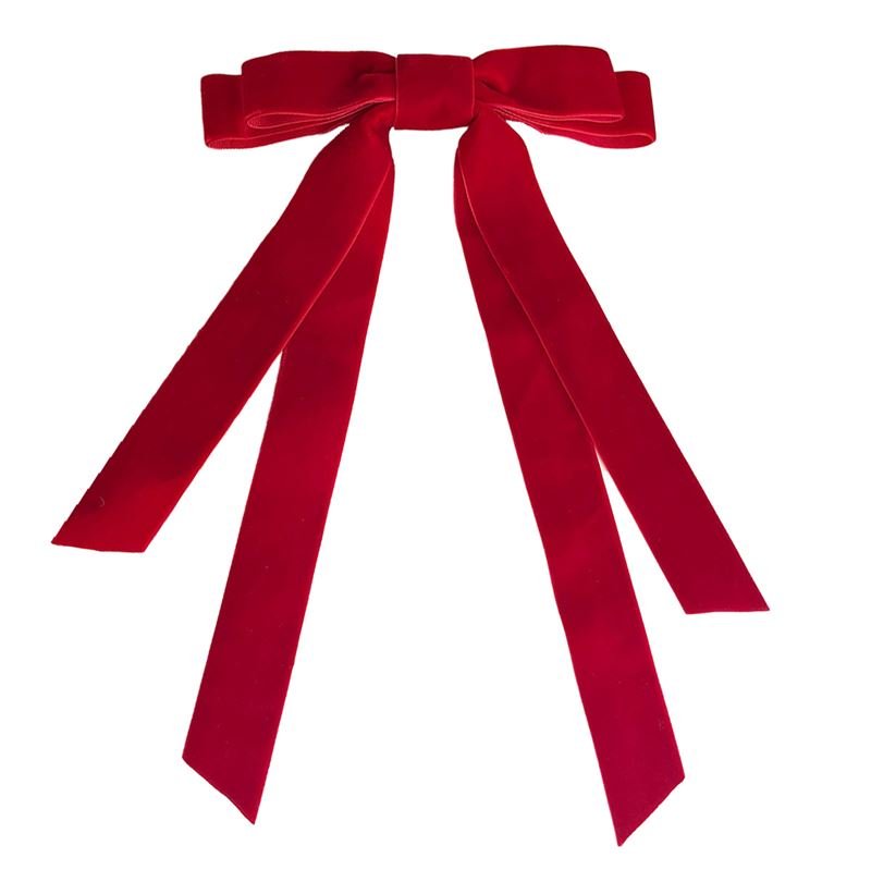 SOHO Vania Velvet Bow Hair Clip - Red - Hair Accessories | Fashiongirl