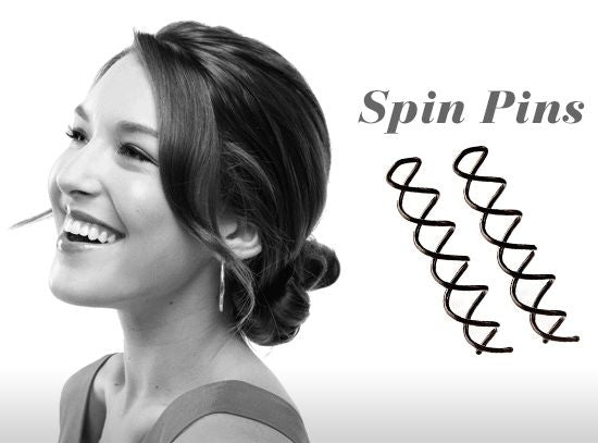 Spin Pins hairpins w/ Pink Pearl 2 pcs - Hair Accessories | Fashiongirl