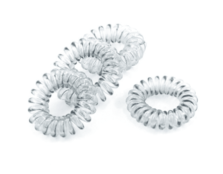 Spiraalvormige elastiekjes - Transparant 4 stuks - | Fashiongirl