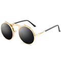 Steampunk zonnebril in goud met flip-functie - | Fashiongirl