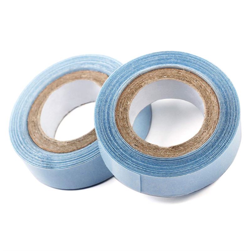 Two rolls of Fashiongirl Strong Double Sided Tape for Hair Extension (1 roll, 2.7 m) are placed side by side on a white background, both new and unused with adhesive neatly wound around each core.
