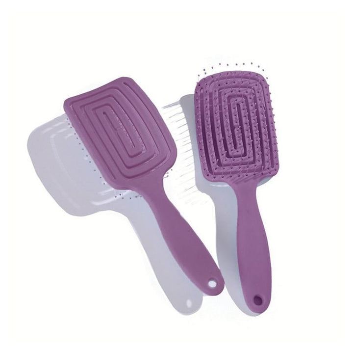 TBC Detangling Hair Brush - Wet &amp; Dry Hollow Brush - Purple - Hair Styling tool