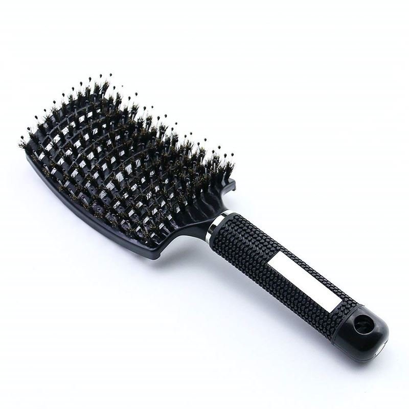 TBC Detangling Hair Brush with Boar Hair - Black - Hair Styling tool