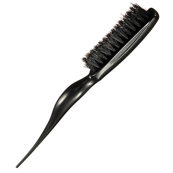 TBC Sleek Boar Hair Toupeeing Brush - Professional Precise Styling - Black - Hair Styling tool