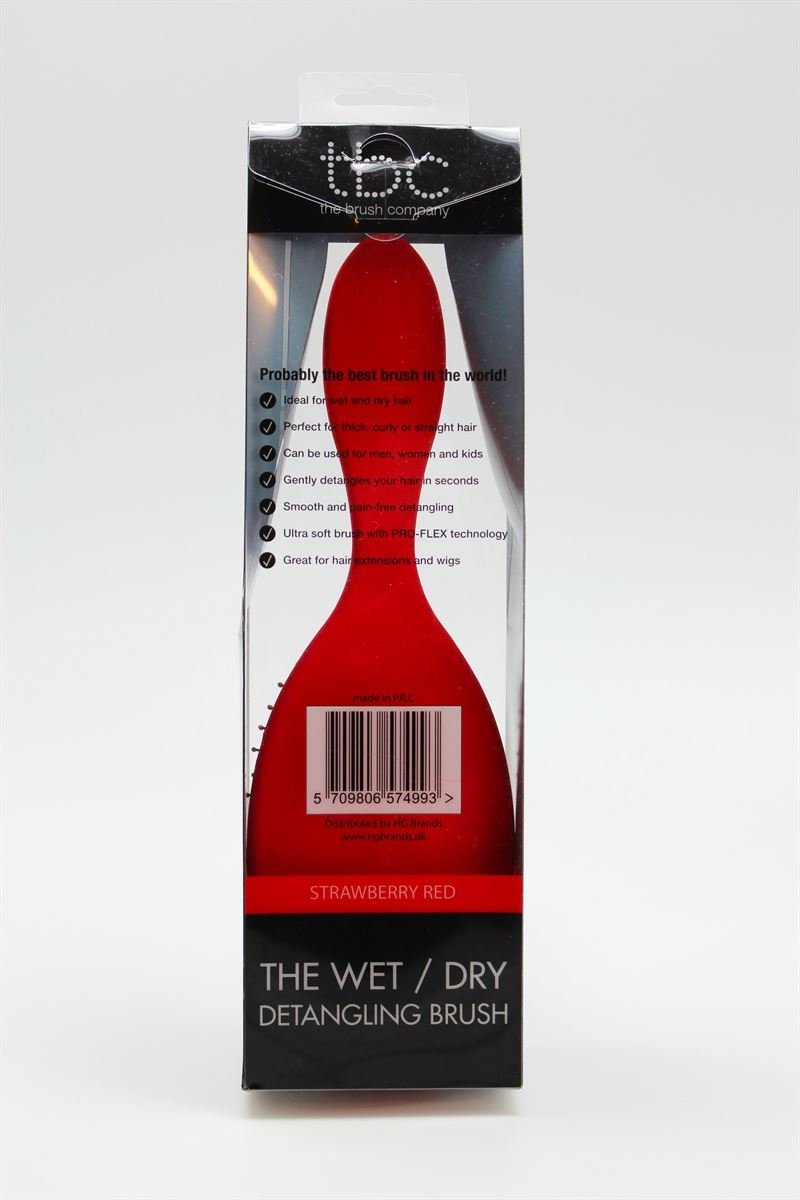 TBC The Wet &amp; Dry Brush Detangler Hair Brush - Strawberry Red - Hair Styling tool