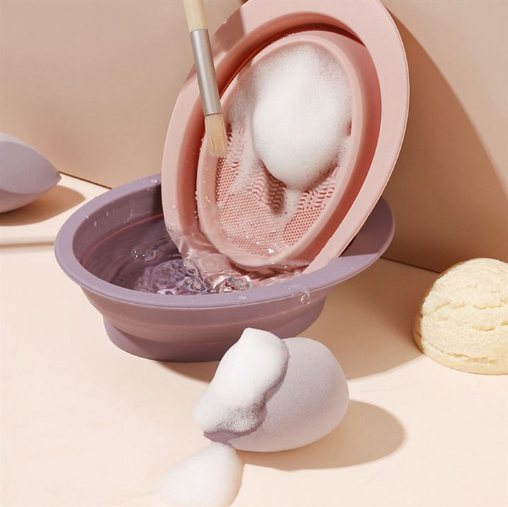 Technique PRO Foldable Silicone Makeup Brush Cleaner Bowl - Nude Rose - Hair Accessories