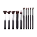 Technique PRO Make-upborstels, zilver/zwart - 10 stuks - 