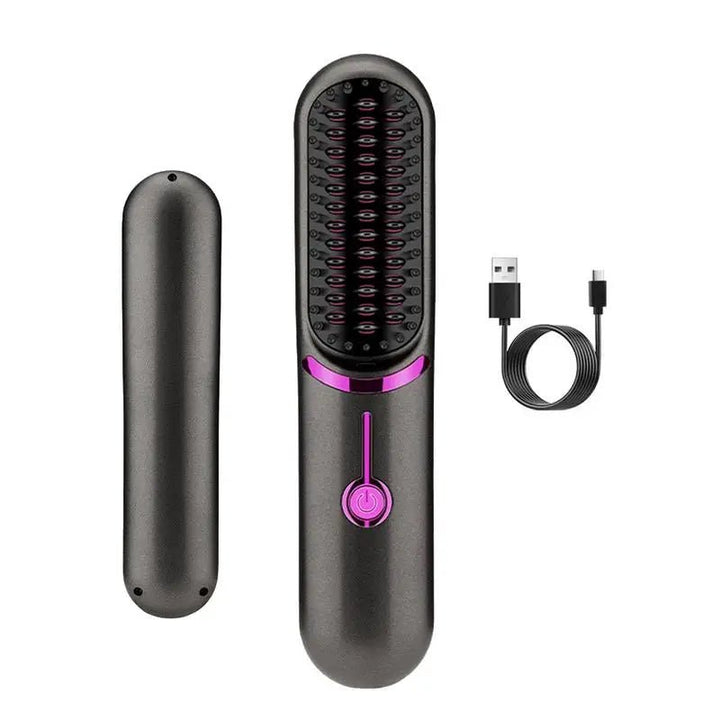 UNIQ 2-in-1 Cordless Hair Straightening Brush & Curler with USB-C - Uncategorized - UNIQ