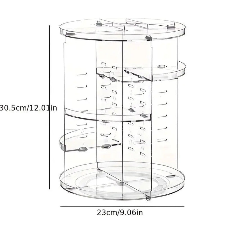 UNIQ 360 - Degree Rotating Makeup Organizer - Clear - Organiser