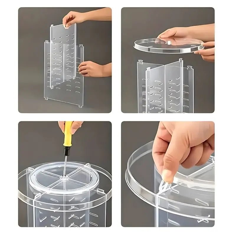 UNIQ 360 - Degree Rotating Makeup Organizer - Clear - Organiser