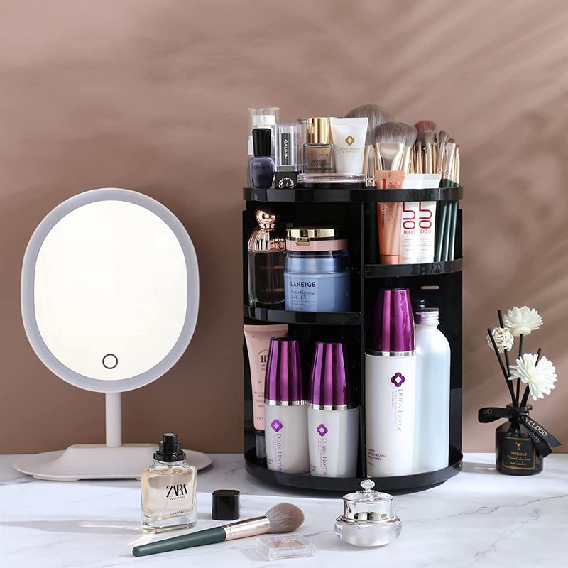 UNIQ 360º Rotating Cosmetic Organiser - Black - Organiser