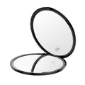 UNIQ Compacte dubbelzijdige spiegel met 10x vergroting - Zwart - | Fashiongirl